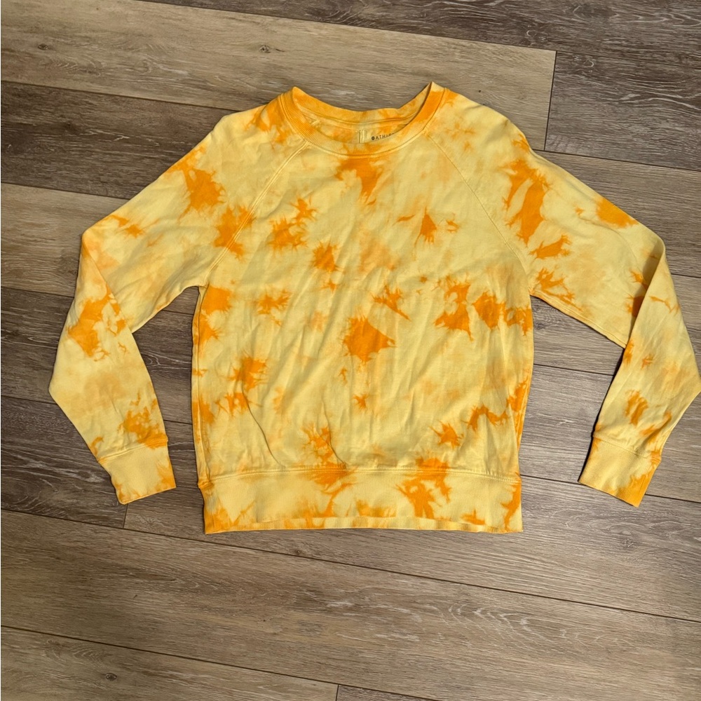 Athleta Vibrant Yellow Orange Crewneck Sweater